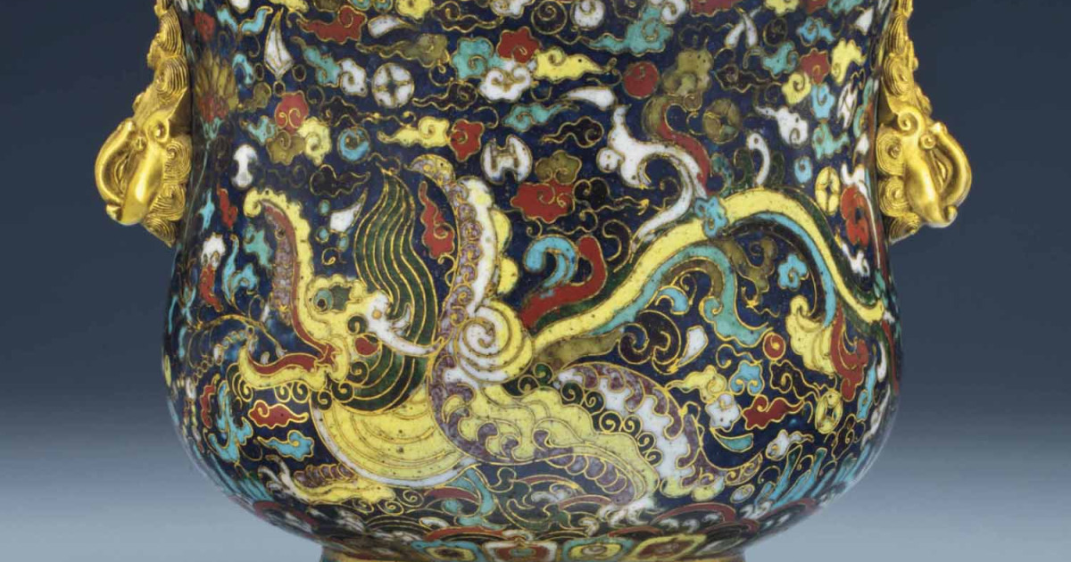 中国文物銅器七宝エナメル収集家の放出品明代絲琺瑯景泰藍皇家