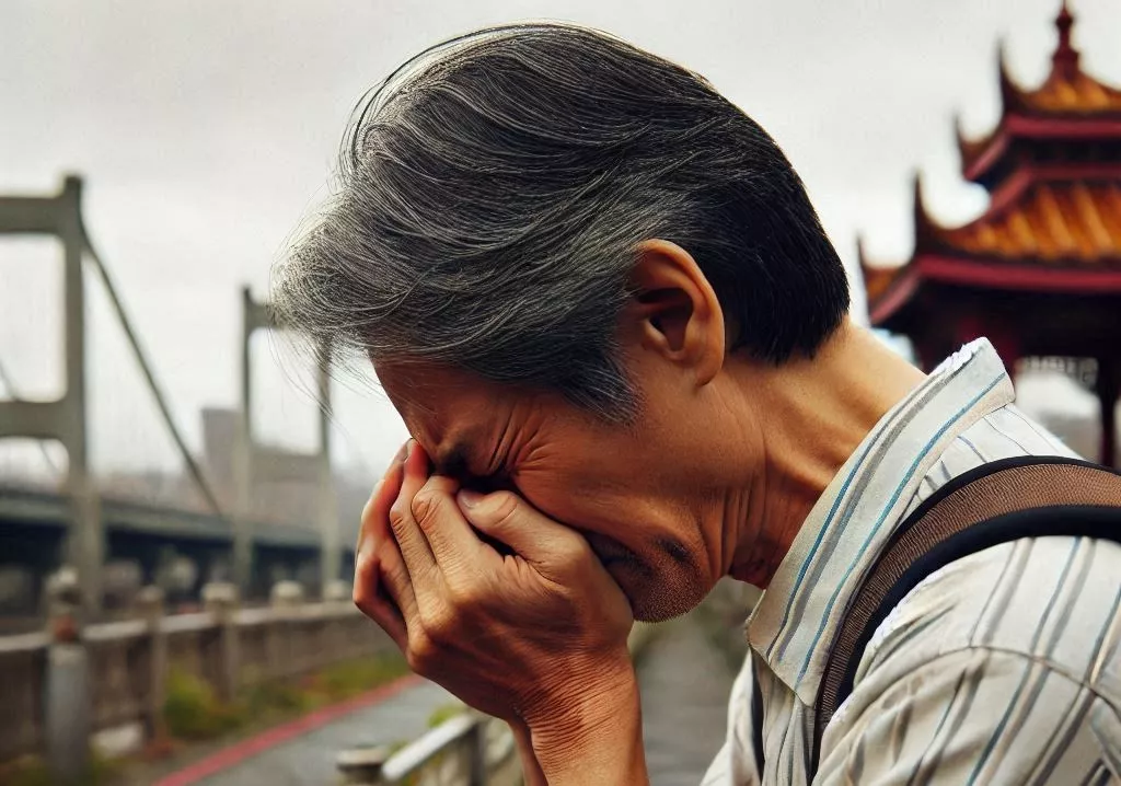 男性抱頭哭泣半身_1