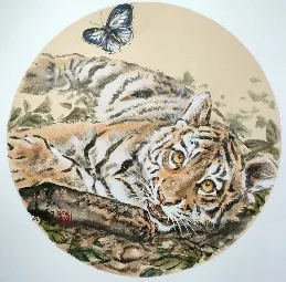 黃中泰耄耋圖水墨33X33