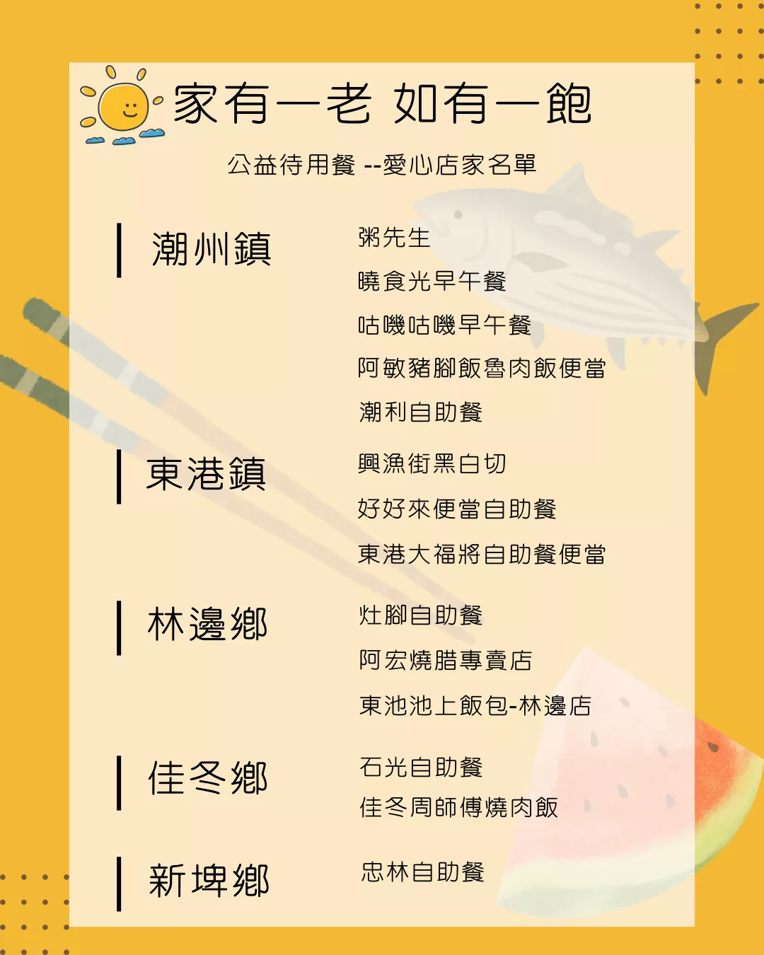 公益待用餐合作店家