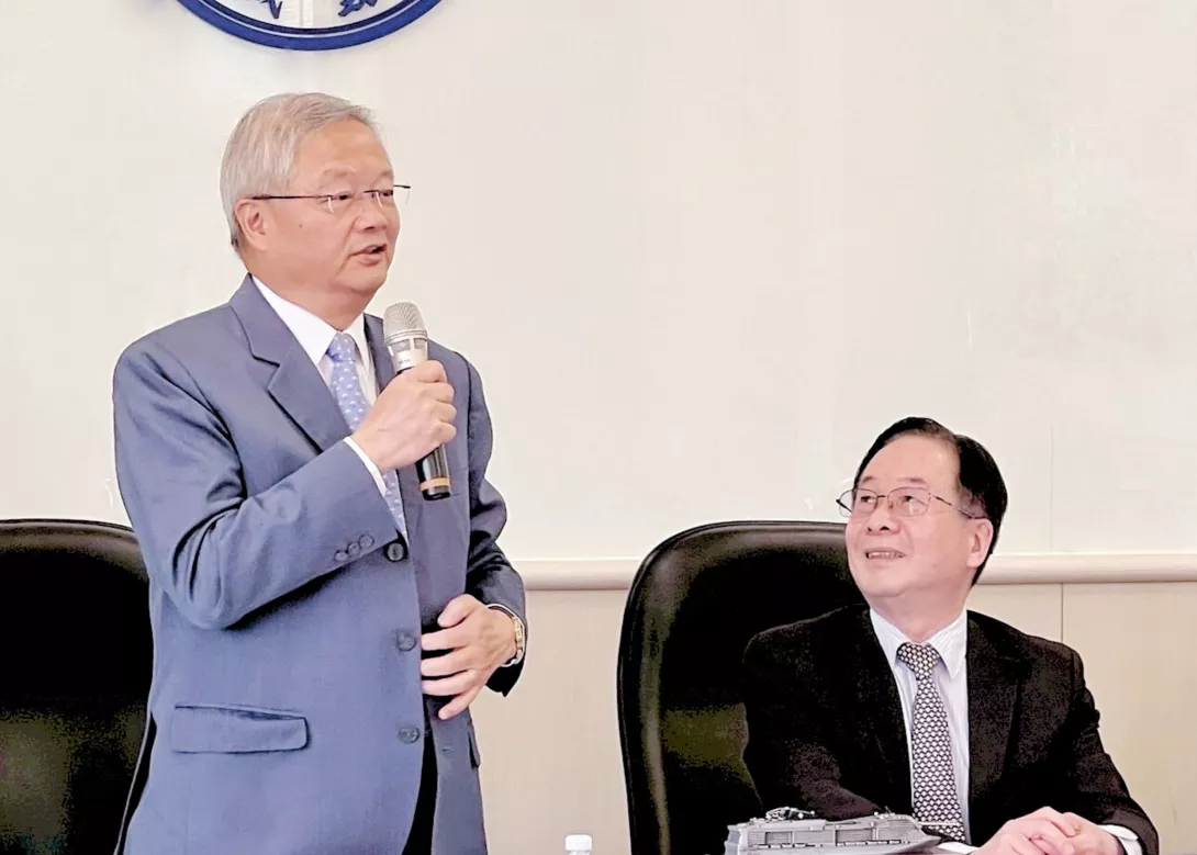 圖二-台灣遊輪產業發展協會曾俊鵬理事長,期許產學共同攜手,培養具備專業能力與國際視野的新世代服務人才。