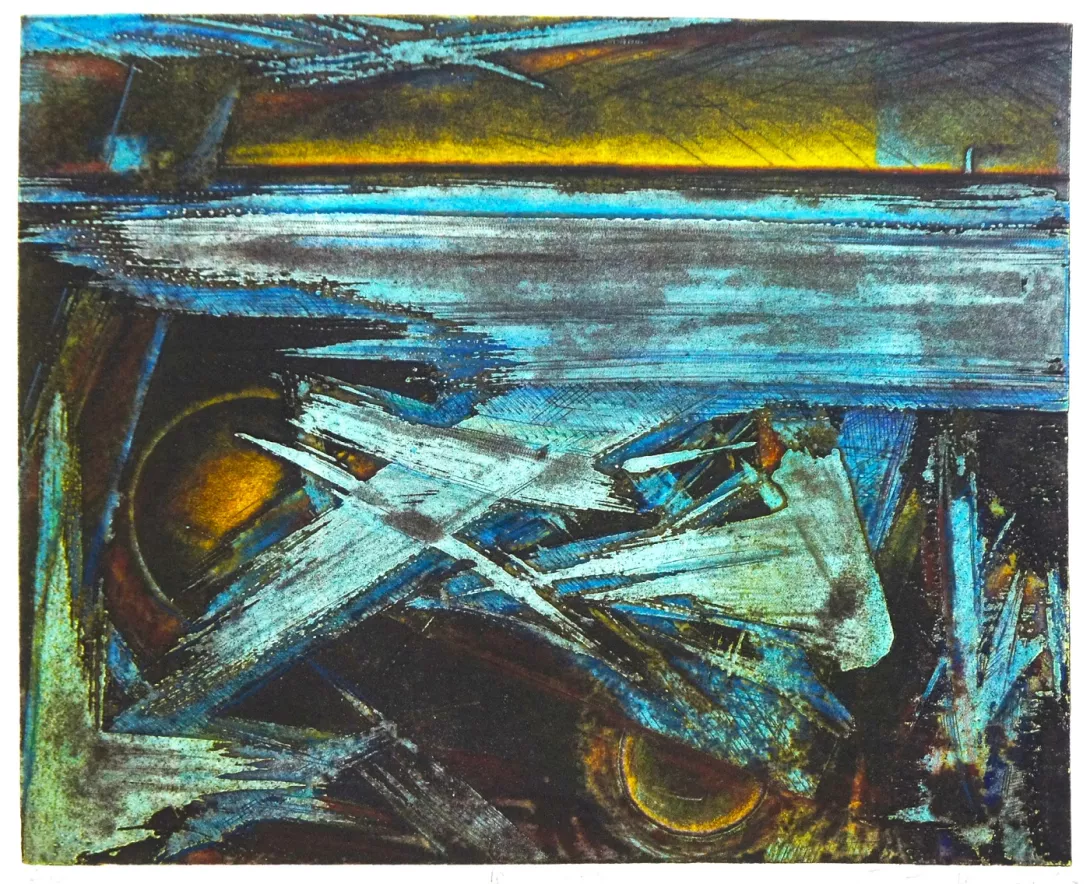 16. 黃郁生 - scenery 景-2 凹版+一版多色 30.5x38cm 2025