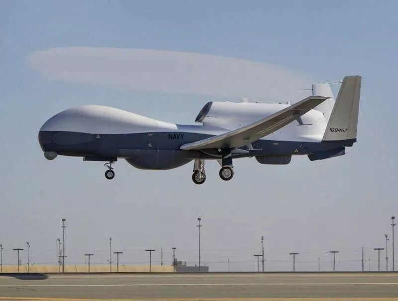 MQ-4C「海神」(Triton)無人偵察機。(路透)