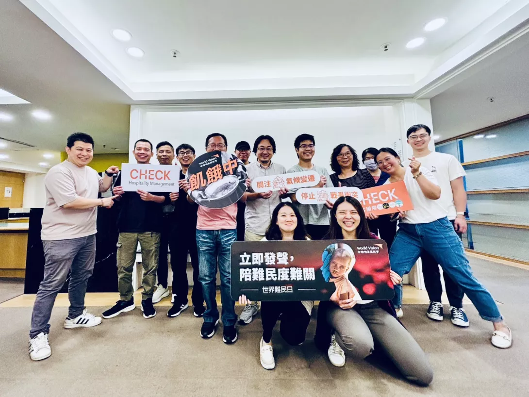 ▲台中雀客藏居公司亦響應公益,同步號召員工參與一日飢餓體驗