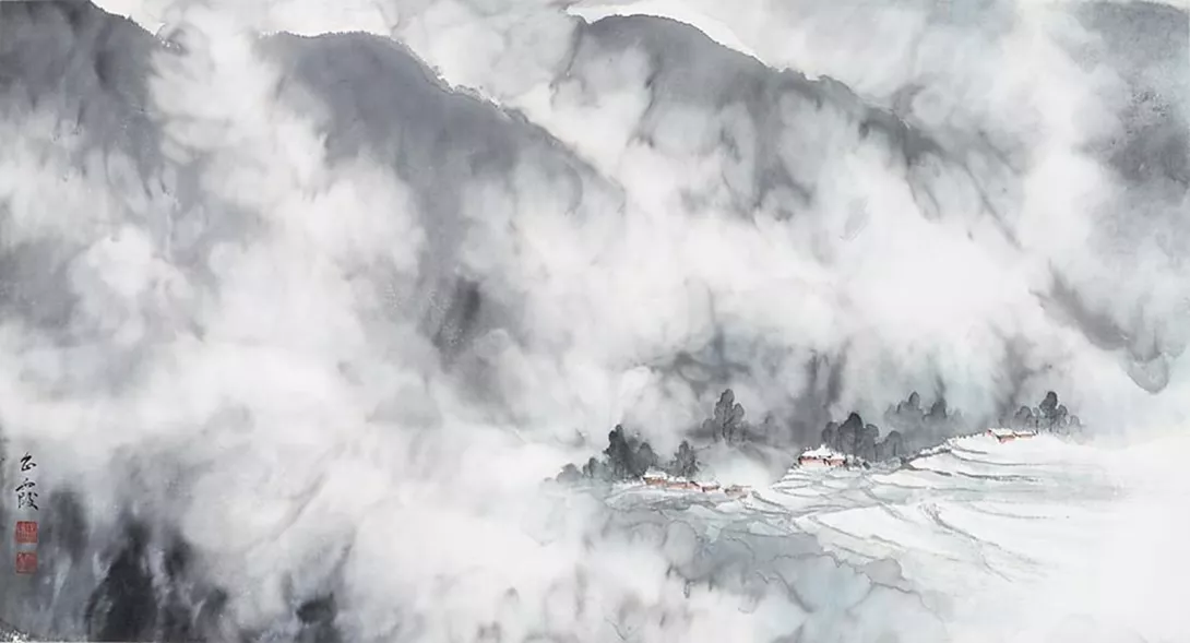 楊企霞 (1)雲遊山霽 72x68cm